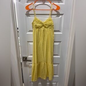 Banana Republic Yellow Twisted Front Spaghetti Strap Dress